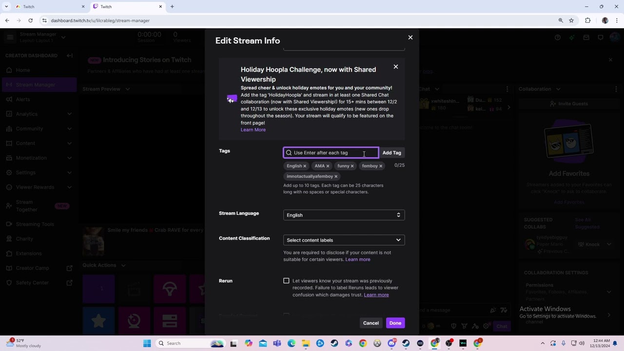 How to Add Tags on Twitch