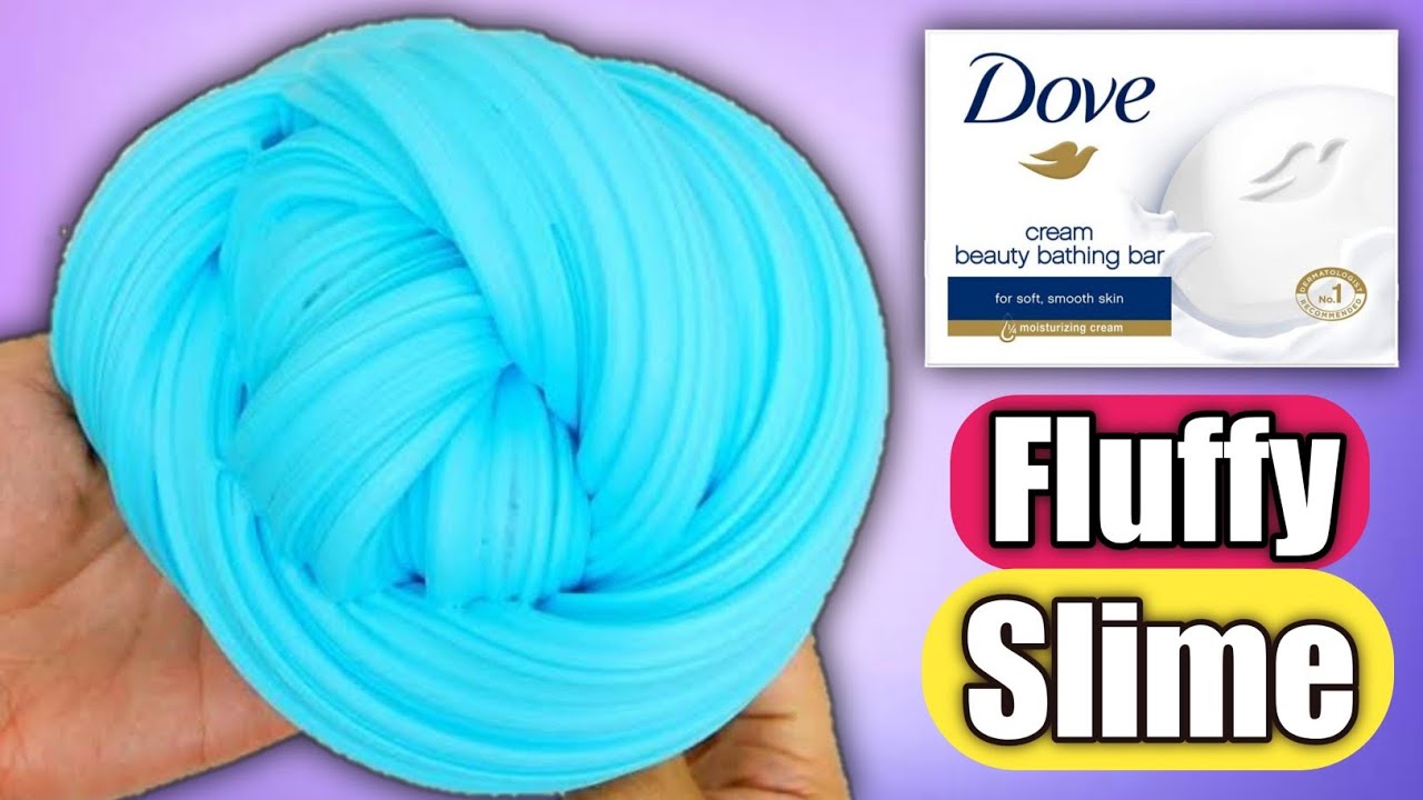 ASMR DOVE SOAP BAR FLUFFY SLIME👅🎧 How to make Fluffy Slime with Dove Soap bar without Shaving Foam