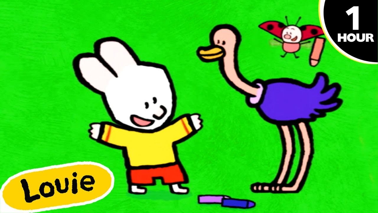 [4K] Louie, zeichne mir einen Strauß 🦩| Zeichentrickserie für Kinder | Louie - Deutsche