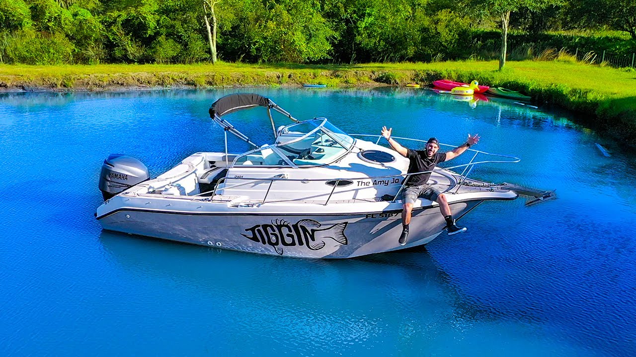 Big Boat vs. TINY Pond 24hr Survival Challenge!! (freezing temps)
