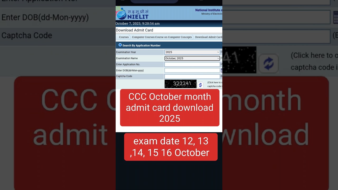 CCC OCTOBER MONTH ADMIT CARD DOWNLOAD 2025#cccexam2025#cccadmitcard#ccc#cccadmitcard2025