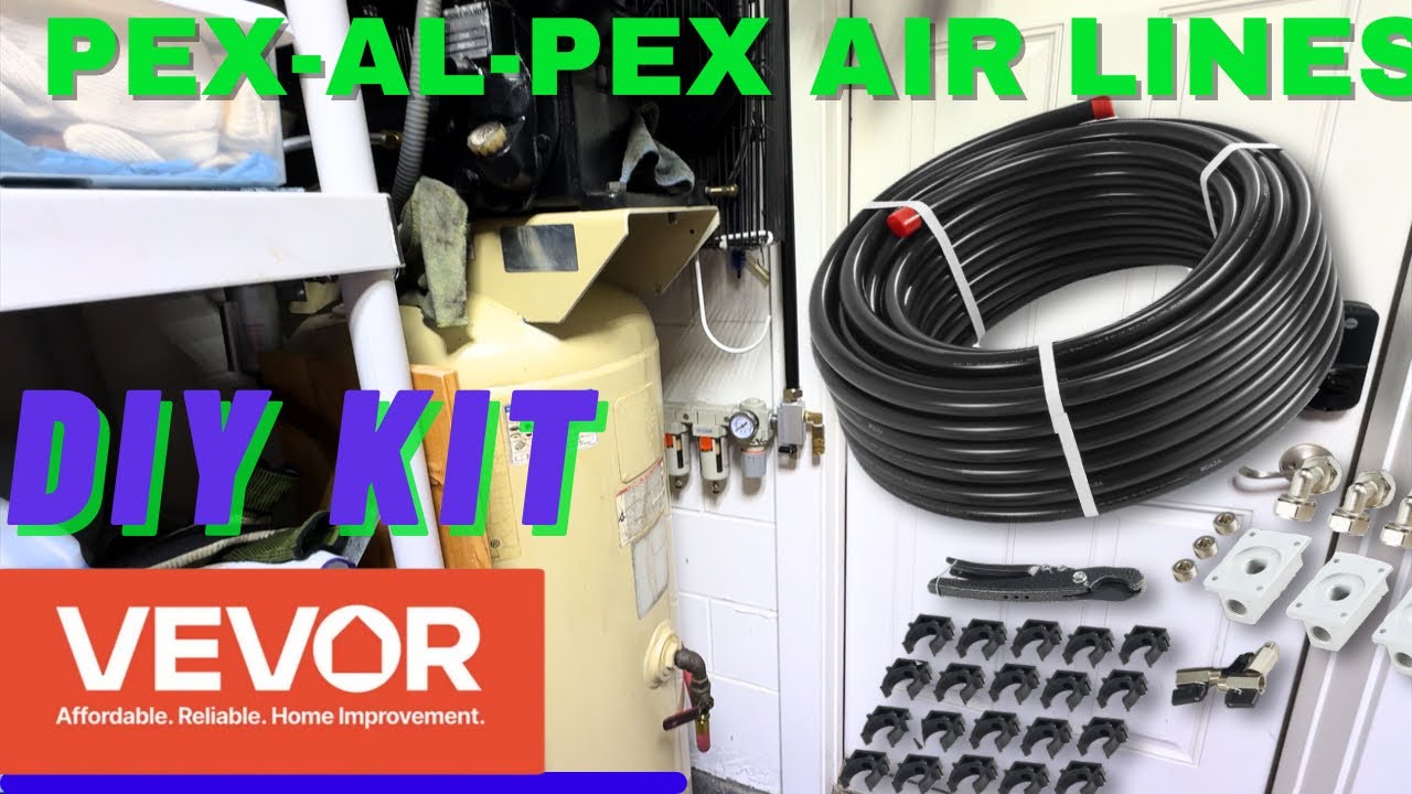 Как установить линии сжатого воздуха VEVOR PEX-AL-PEX HDPE в гараже или магазине