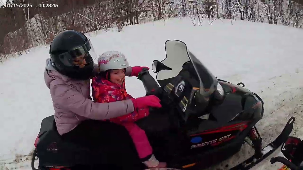 Tara first snowmobile outing 2026