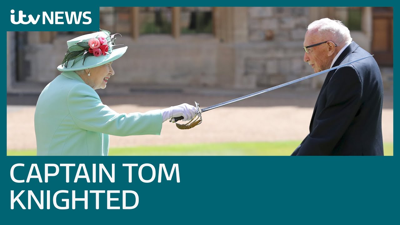 NHS hero Captain Tom Moore knighted by the Queen | ITV News