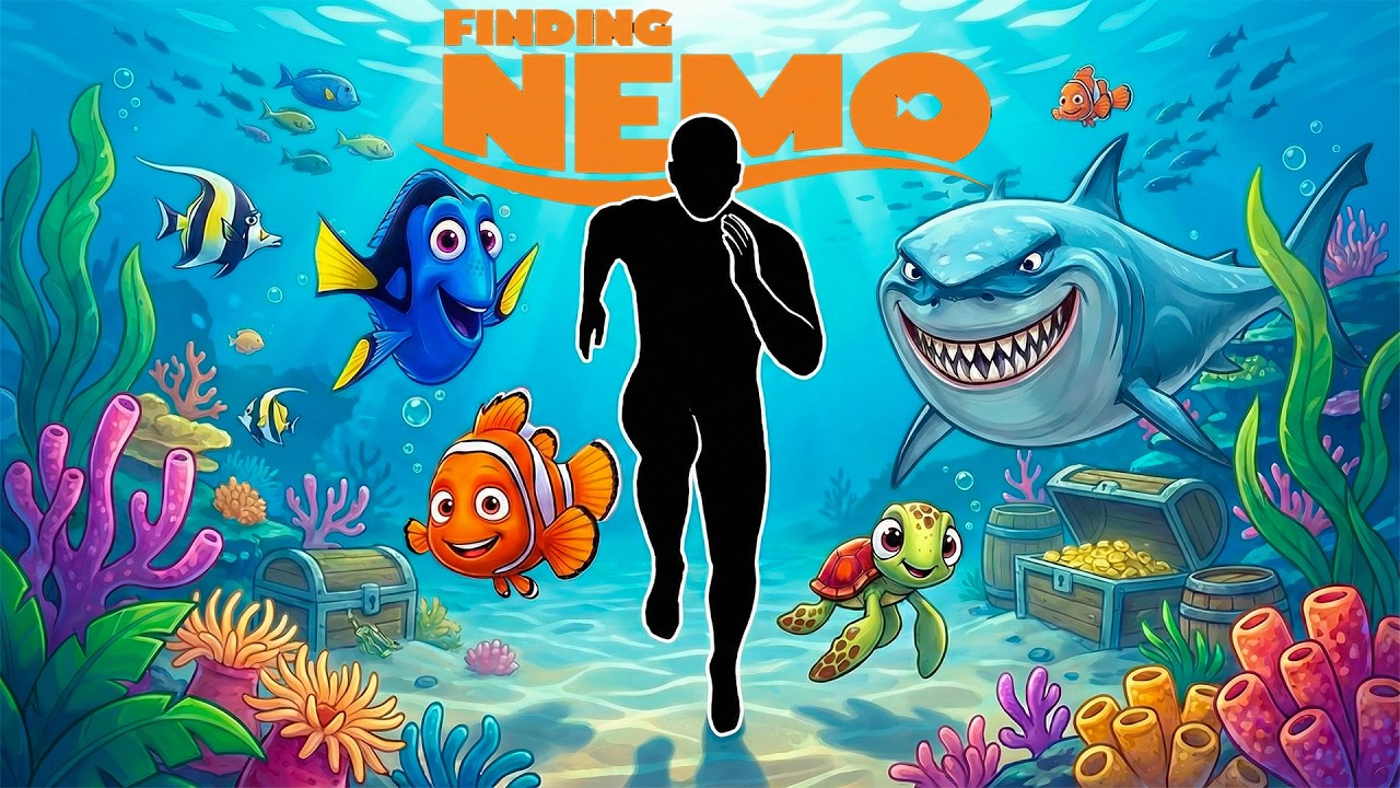 FINDING NEMO RUN Immersive Interactive Warm Up | Dodge the Sharks! 🐠🦈