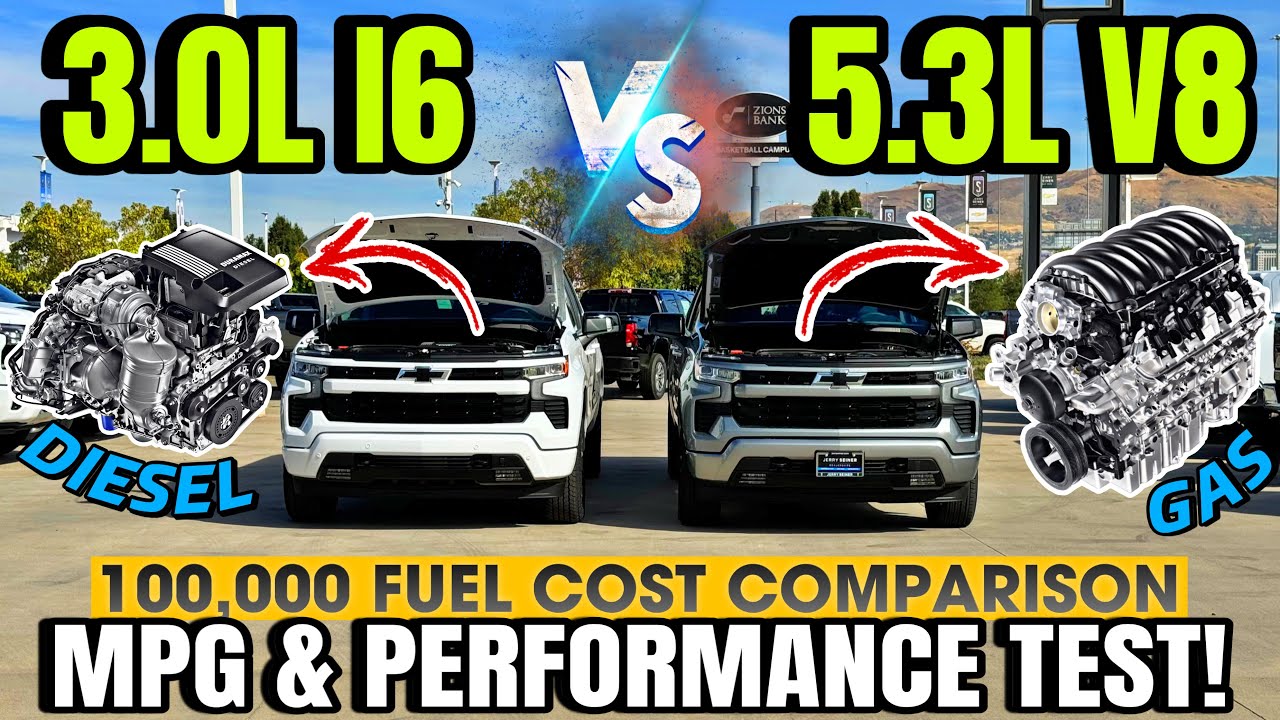 2025 Chevy Silverado 5.3L Gas VS 3.0L LZ0 Duramax MPG And Performance Test: Did The V8 Get Better?