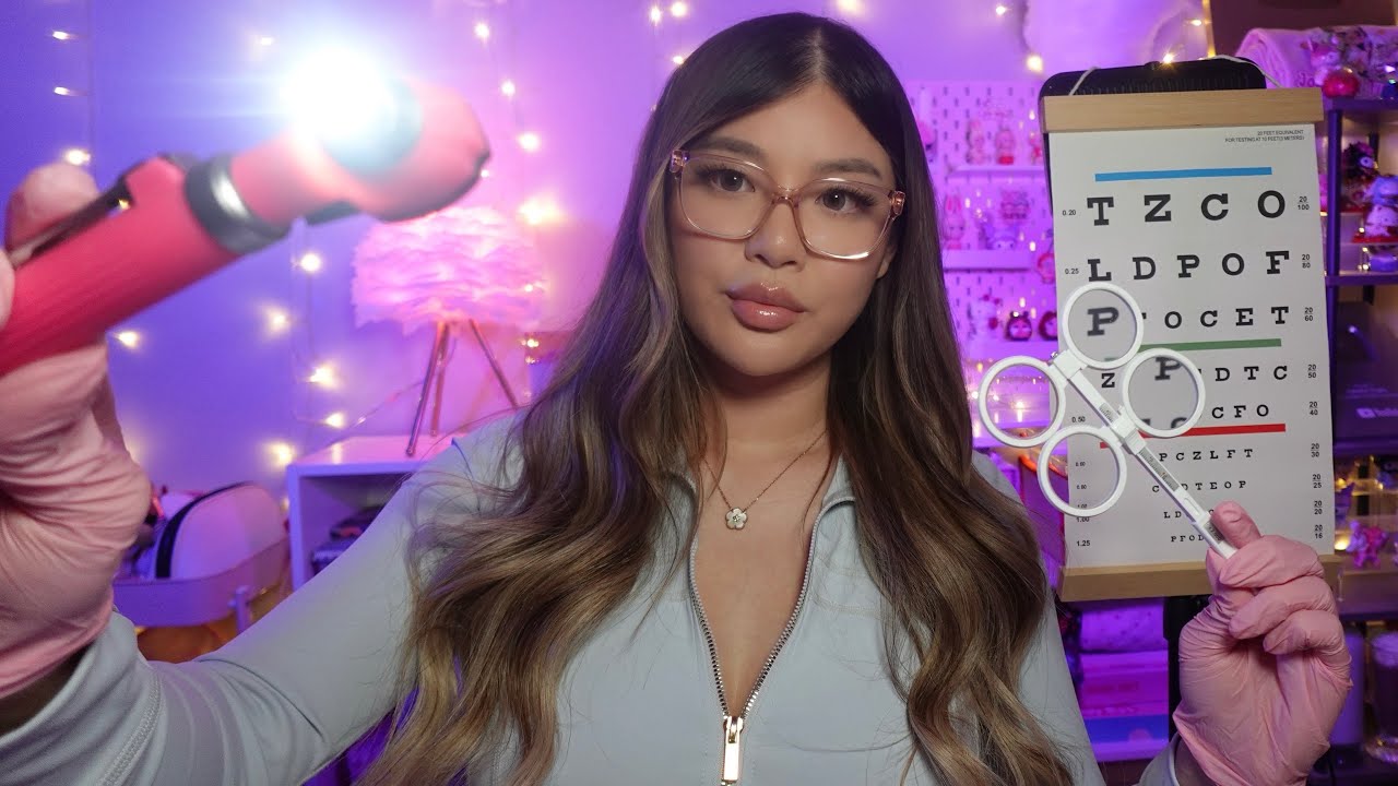ASMR Eye Exam Roleplay 👁️ Follow the Light, Color Blind Tests, Close Up Eye Inspection