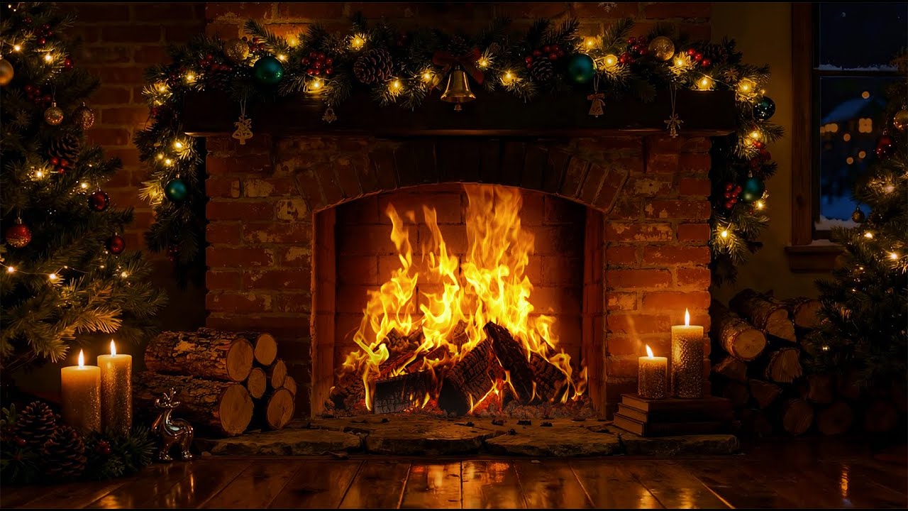 Perfect Winter Night by the Fireplace (24/7)🔥 Relaxing Fire Sounds for Calm & Deep Sleep