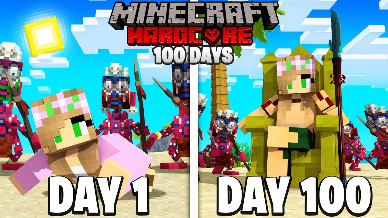 Я выжил 100 ДНЕЙ на НЕОБИТАЕМОМ ОСТРОВЕ в Minecraft. Вот что произошло