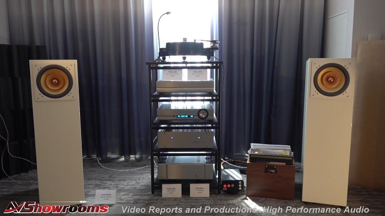 Refined Audio, Cube Nenuphar single driver speakers, Pass Labs First Watt SIT 3, AXPONA 2019
