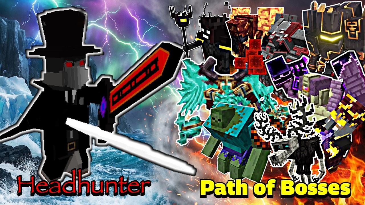 Headhunter (How Many) VS Path of Bosses 1.20 | Minecraft |Mobs Battle