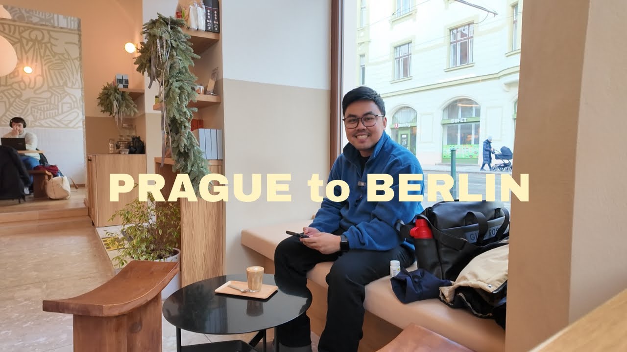 New Year’s day in Prague, transit to Berlin (train, German Christmas market, coffee!)