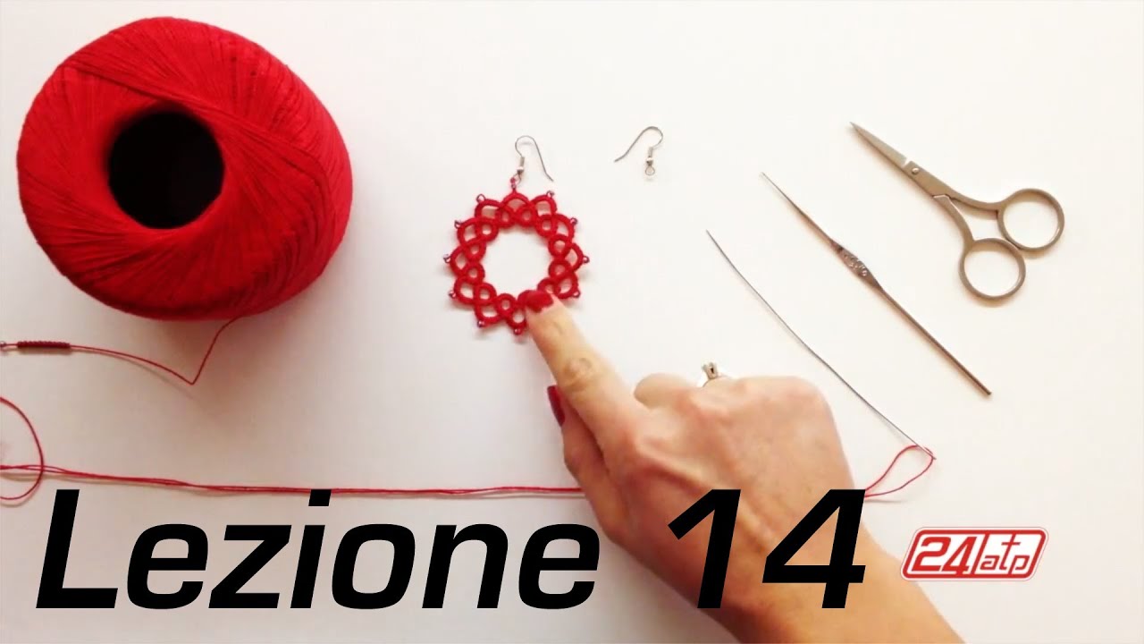 Chiacchierino Ad Ago - 14˚ Lezione Orecchino a Cerchio Con Perline Bijoux Tutorial Come Fare Tatting