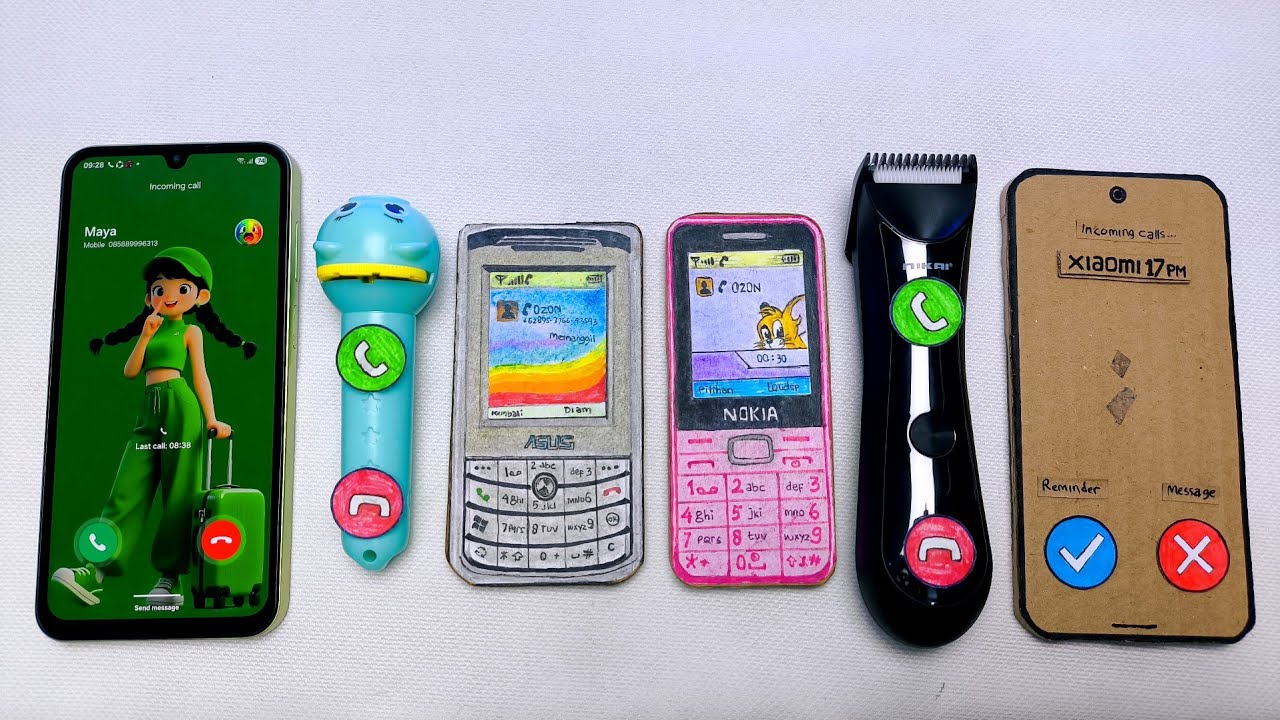 Galaxy a24 vs Flashlight Phone vs Asus 310 vs Nokia 210 vs Hair Clipper vs Xiaomi 17pm incoming call