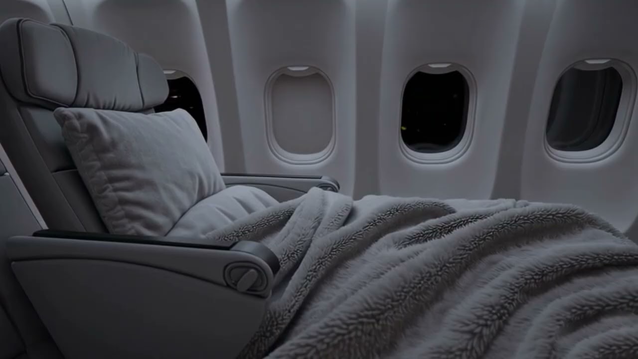 5 Hours Airplane Cabin White Noise ✈️ Cozy Night Flight for Deep Sleep (No Music, No Thunder)