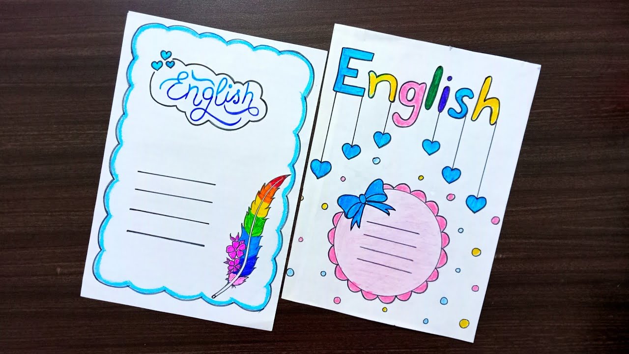 English project front page design /Project work designs/ English border design/English cover page