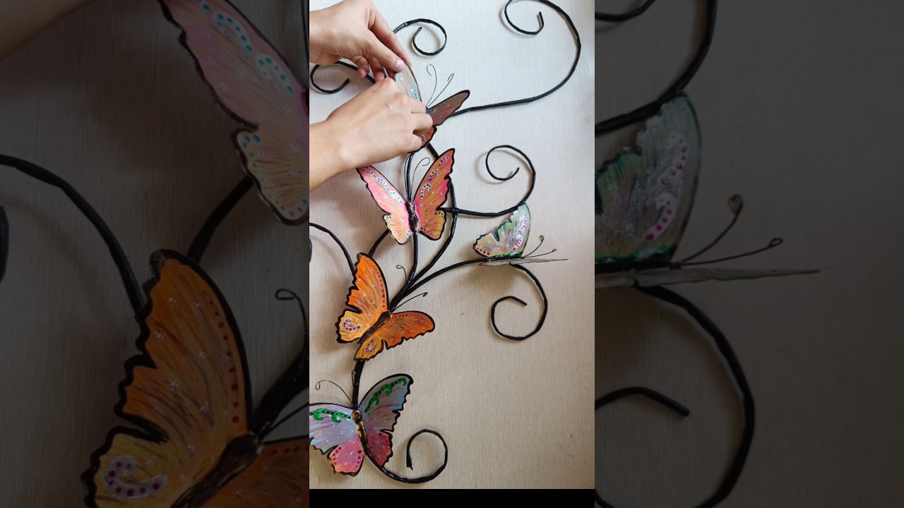 Butterfly wall decor🦋😍 #diy #craft #art #shorts #ytshorts