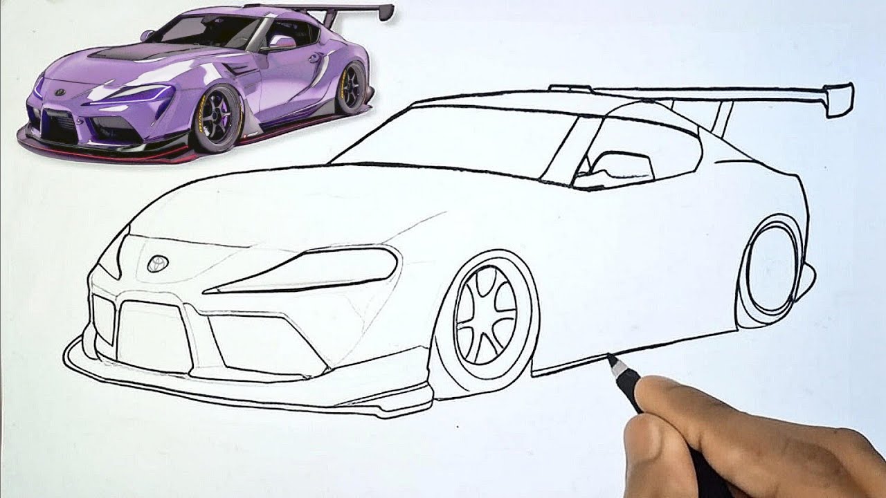 Как нарисовать Toyota Supra (GR) || Полный урок рисования 🔥
