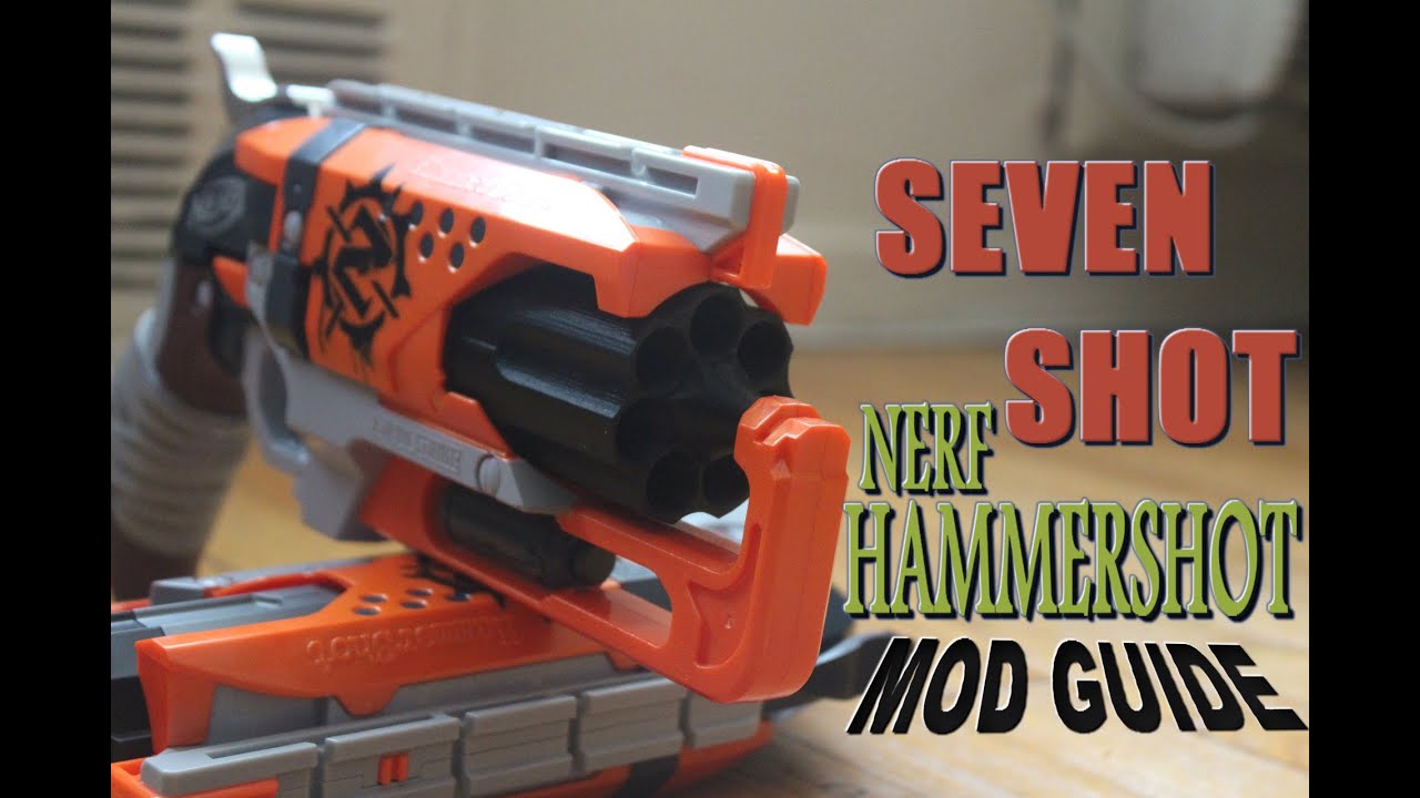 [MOD] Seven Shot Nerf Hammershot Mod! Exclusive Review of 7 Shot Hammershot Cylinder from China!