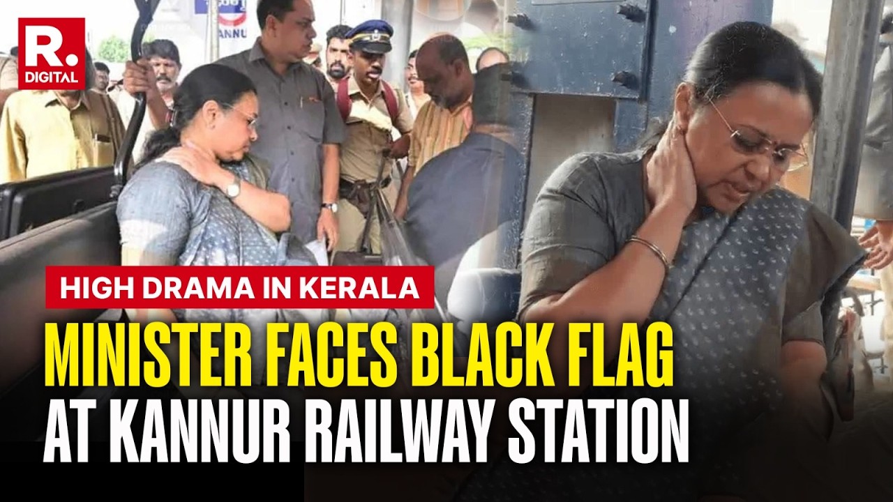 BREAKING: Kerala Health Minister Faces Black Flag Protest At Railway Station