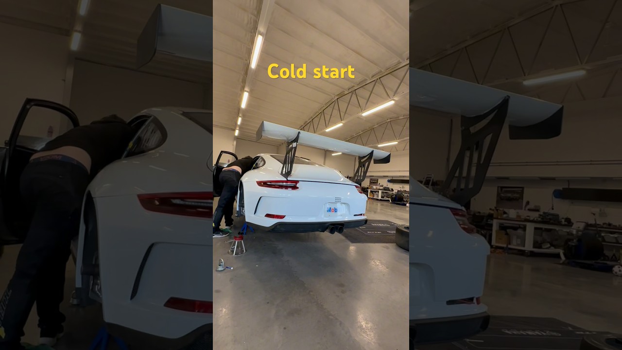 Porsche 991.2 CUP Cold Start with straight pipes! #straightpipe #porsche #991.2 #kjellinmotorsports