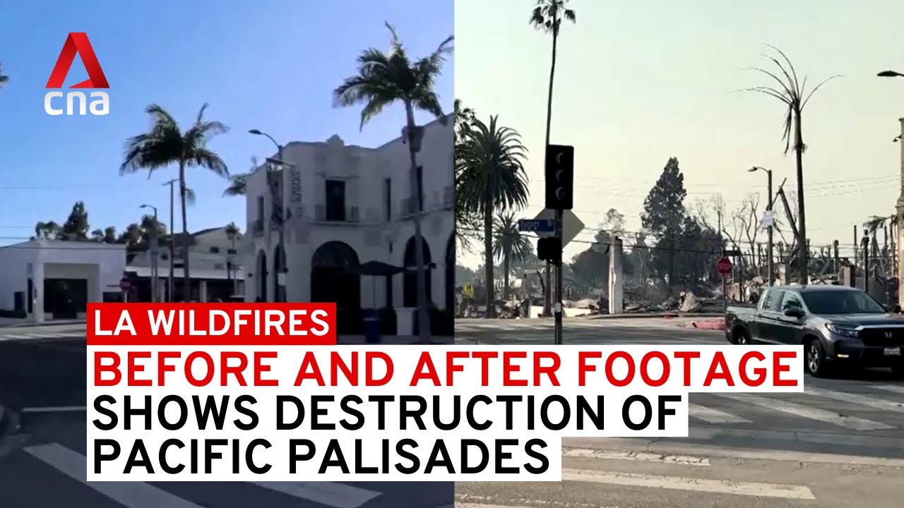 LA fire: Before and after footage shows destruction of Pacific Palisades