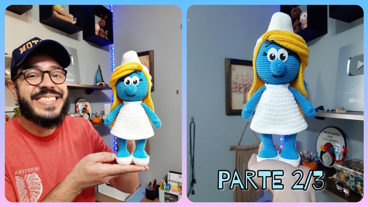 Smurfette Amigurumi Passo A Passo - (Parte 2/3) - Tiago Amigurumi