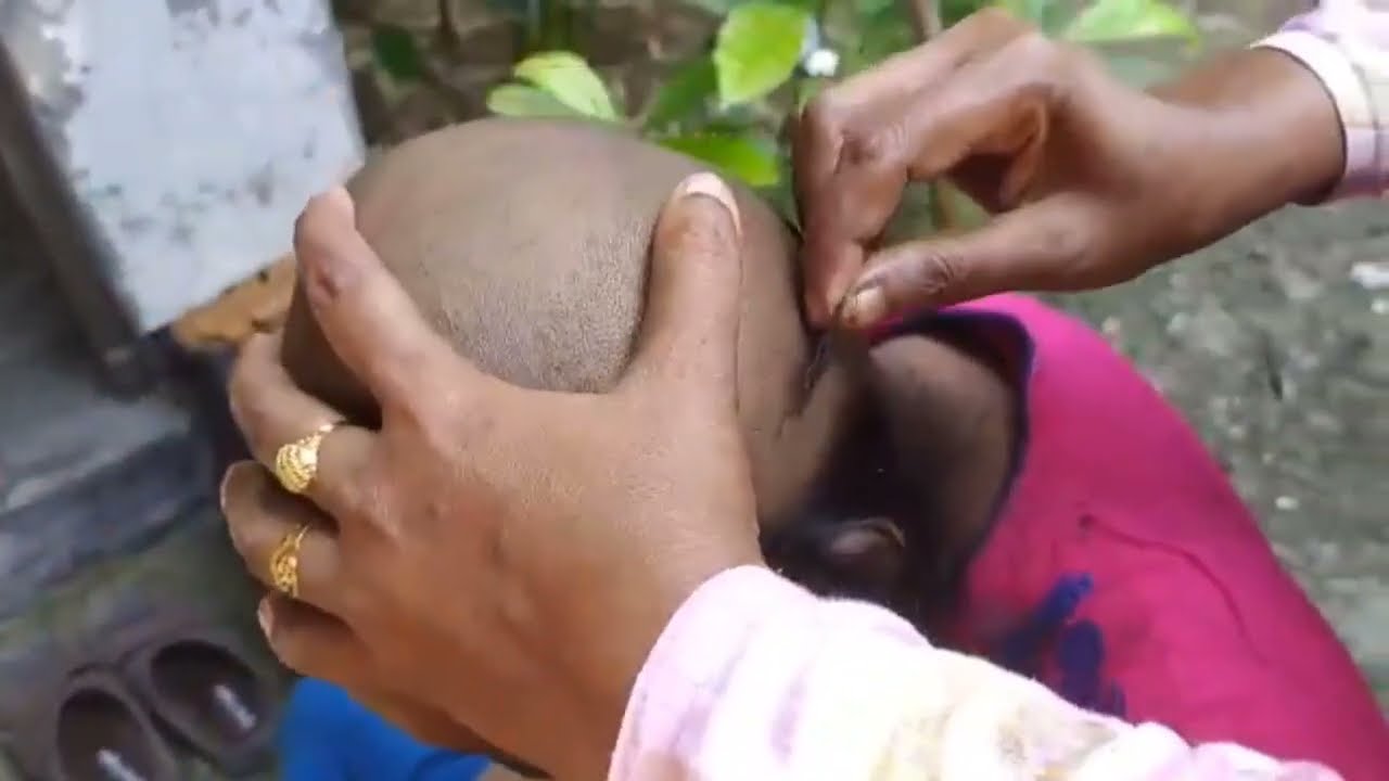 longhair shaved with blade