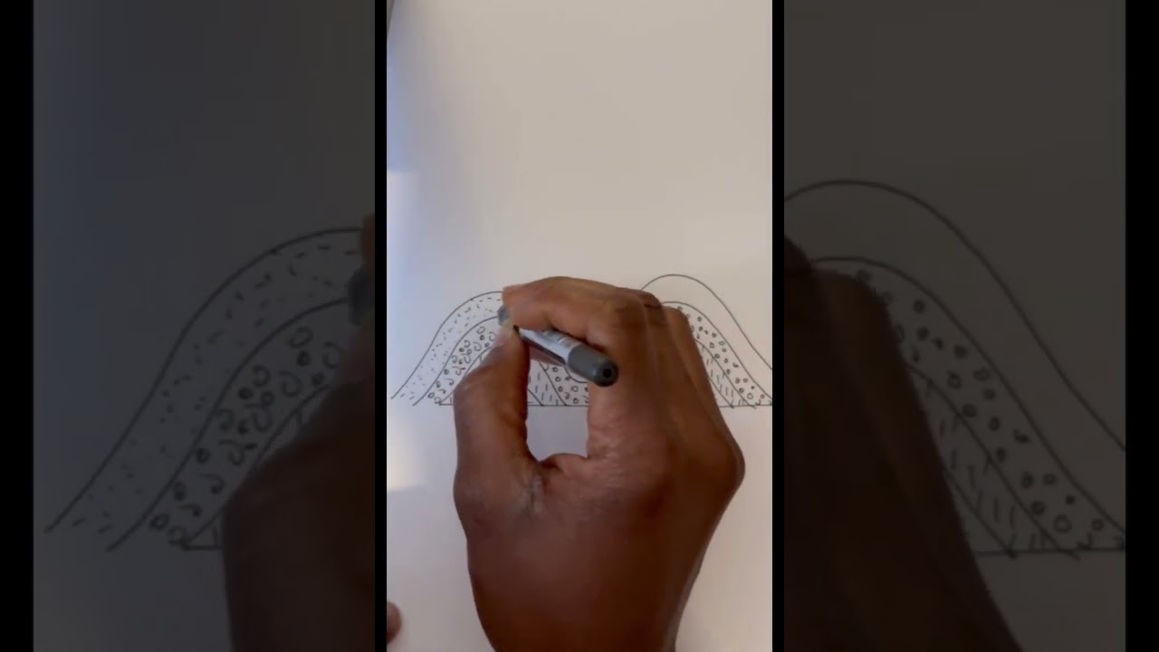 Drawing a fold in geology. #fold #geological #geology #earthscience #geography #drawing #university