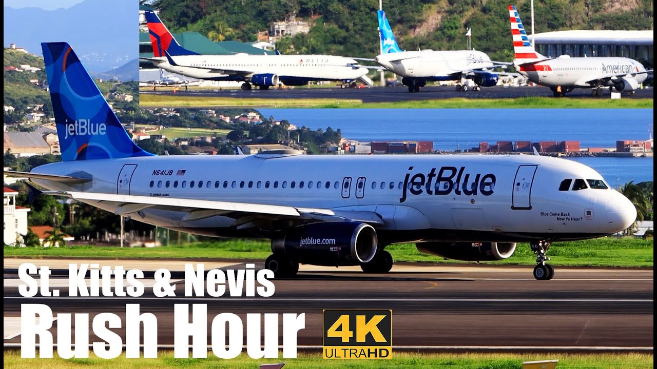 Rush Hour | CRJ700, A321neo, A320, 737-800, Airbus H130..@ SKB | TKPK, Eastern Caribbean
