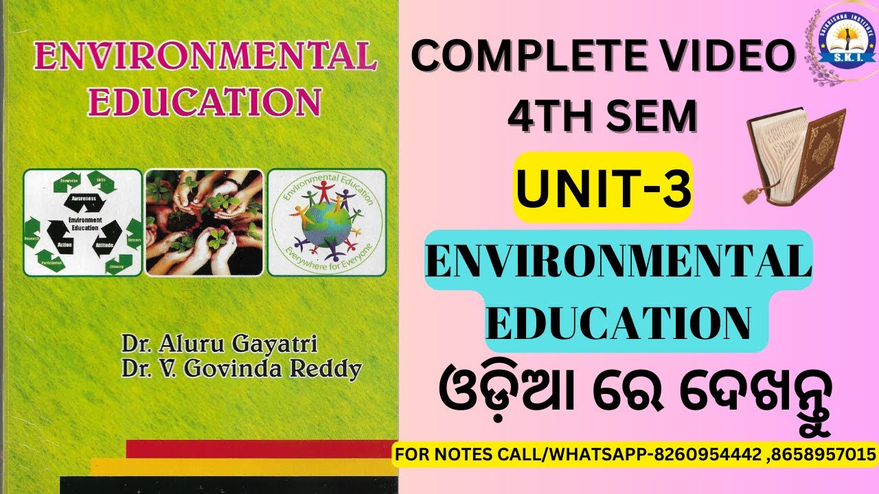 B.ED 4TH SEM ENVIRONMENTAL EDUCATION (UNIT-3) ll #bed4thsemester #yogivemana #admission #anu #bed