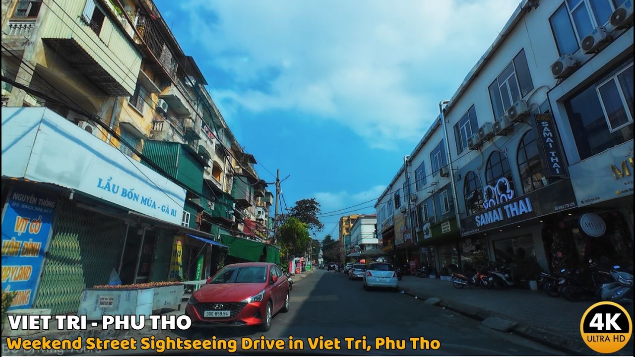 Weekend Street Sightseeing Drive in Viet Tri, Phu Tho | Relaxing Vietnam Road Trip POV