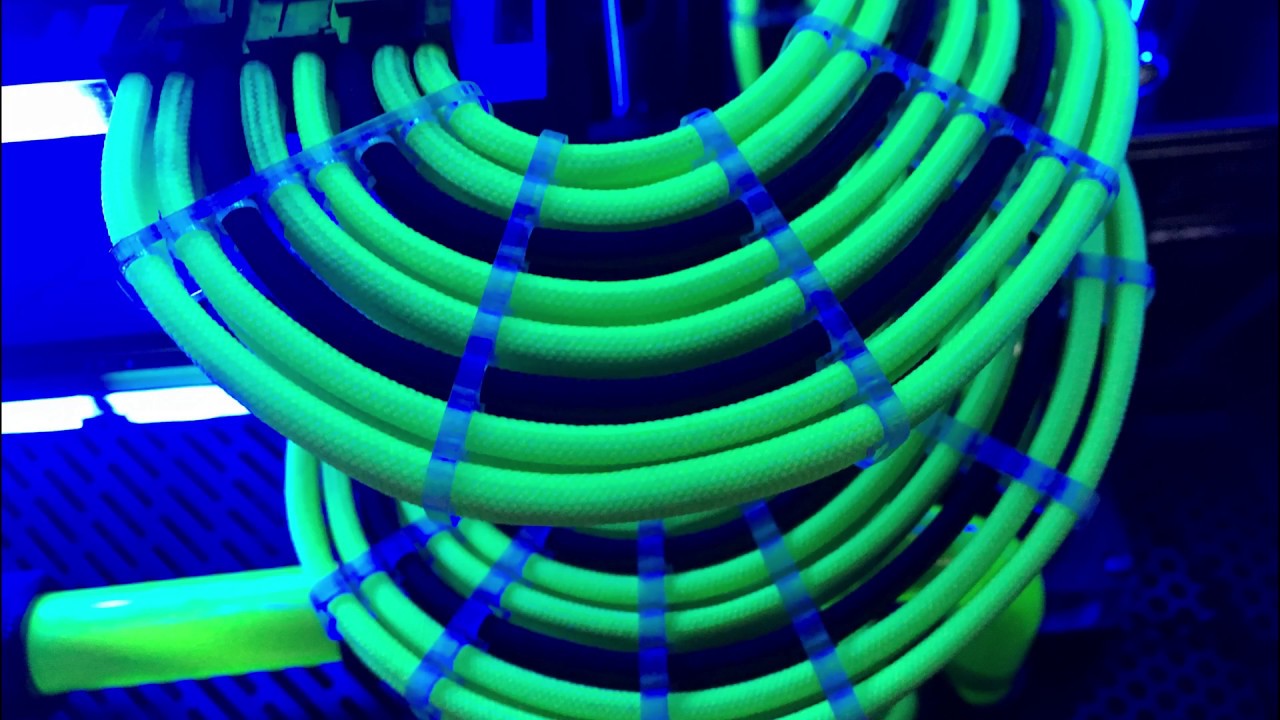 Fractal Design Define R6 WATER COOLED GAMING PC TIME LAPSE / Modding Techno Blue&Green #11