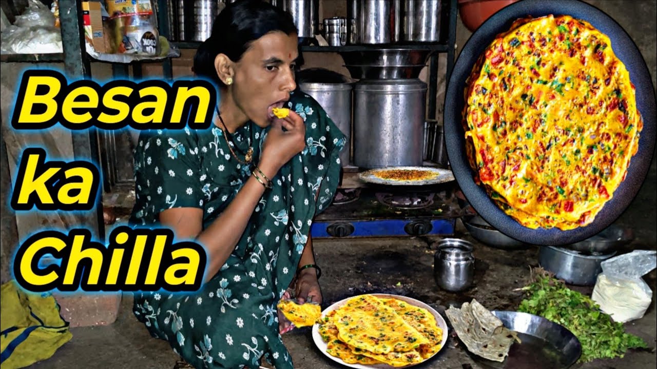 see how make besan chilla in tribal rural village🥘|besan chila recipe| besan ka chila kaise banaye