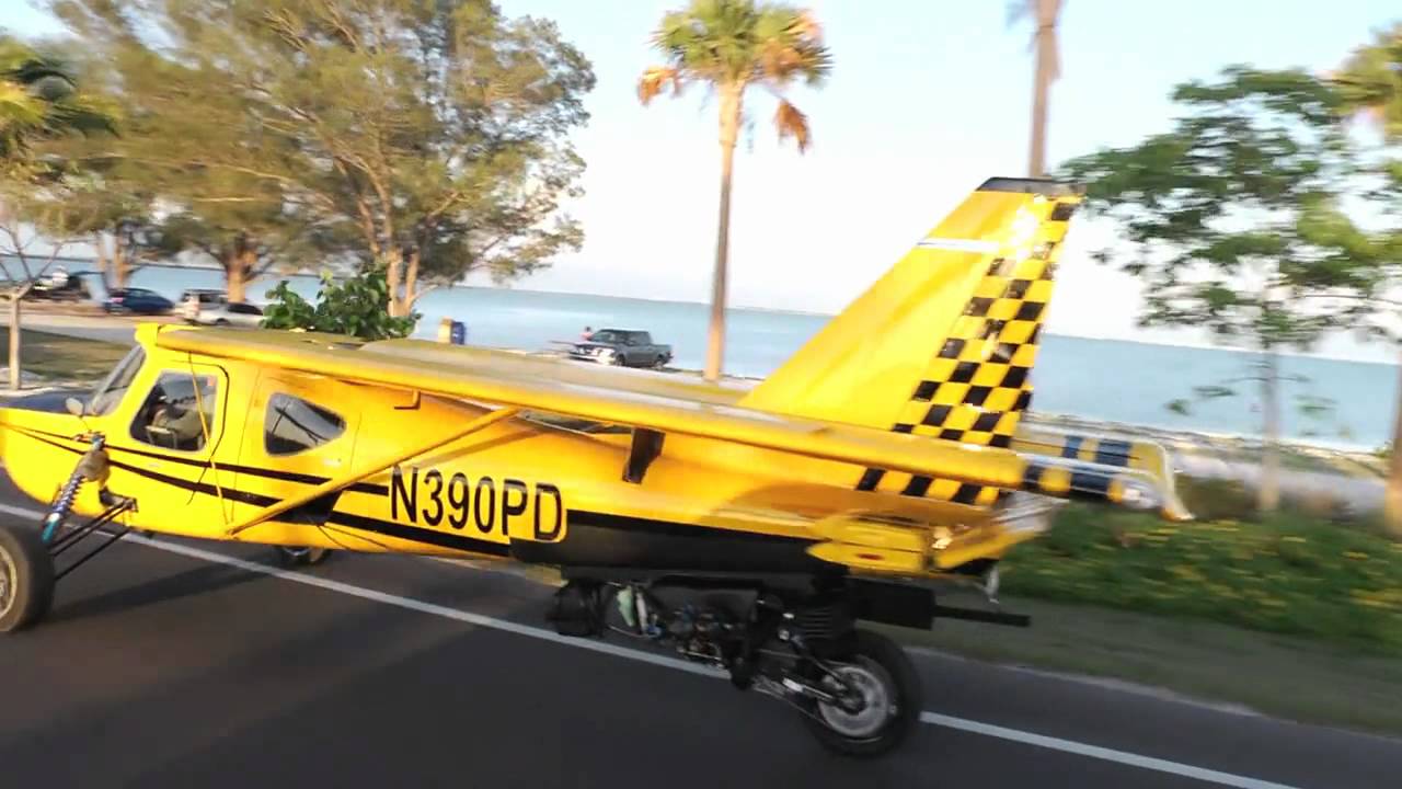 Plane Driven PD2, roadable aircraft driving on the road in the real world.