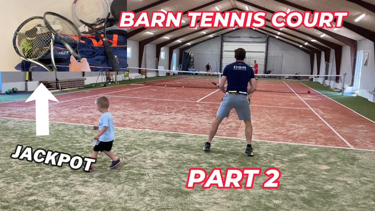 Private Tennis Farm | Barn Tennis Court part 2 | Indoor homemade tennis court | Tennis Viking
