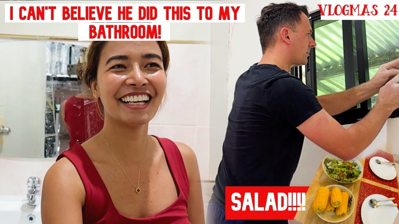 I Can't Believe He Did This To My Bathroom, SALAD For Him - vlogmas 24
