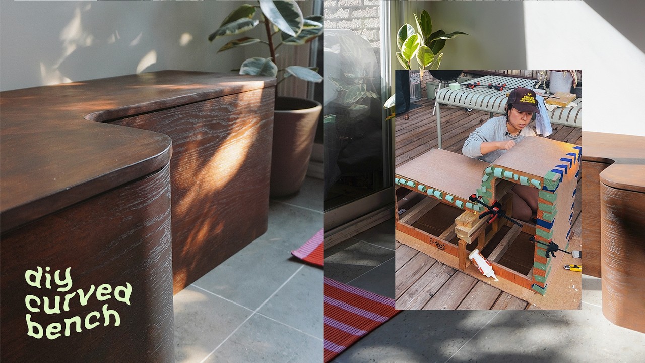 diy this curved bench for $135 - breakfast nook build