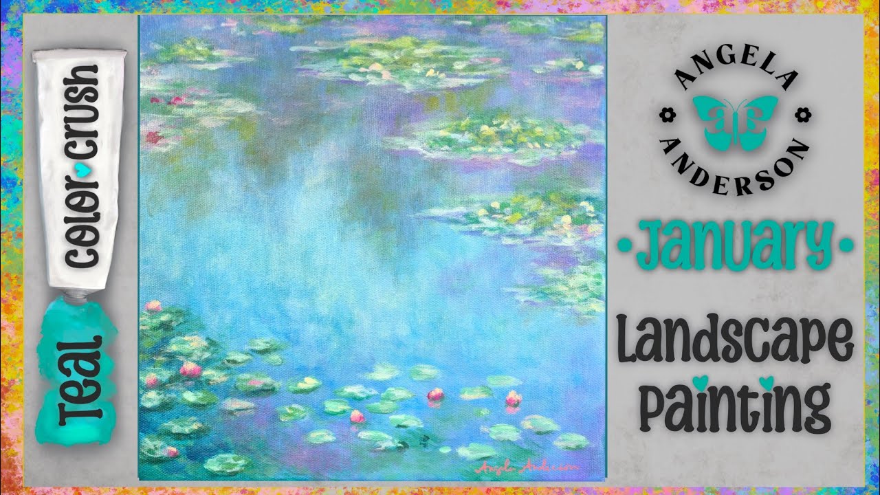 Teal Monet Landscape - Color Crush 2026 - Acrylic Painting Tutorial