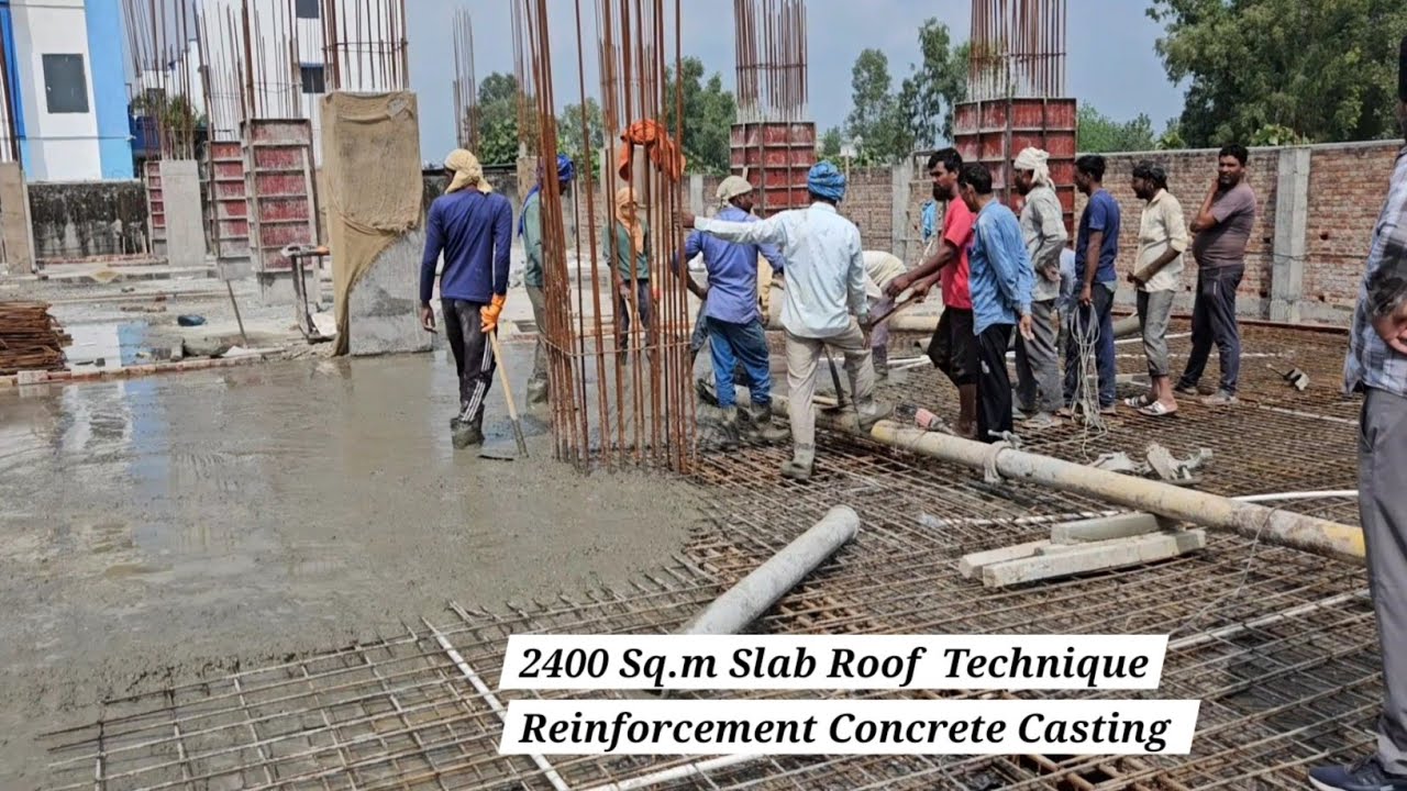 😱 Roof Slab Concrete casting Readymixconcrete 👷&zwj;♂️ || Roof concrete technique Reinforcement