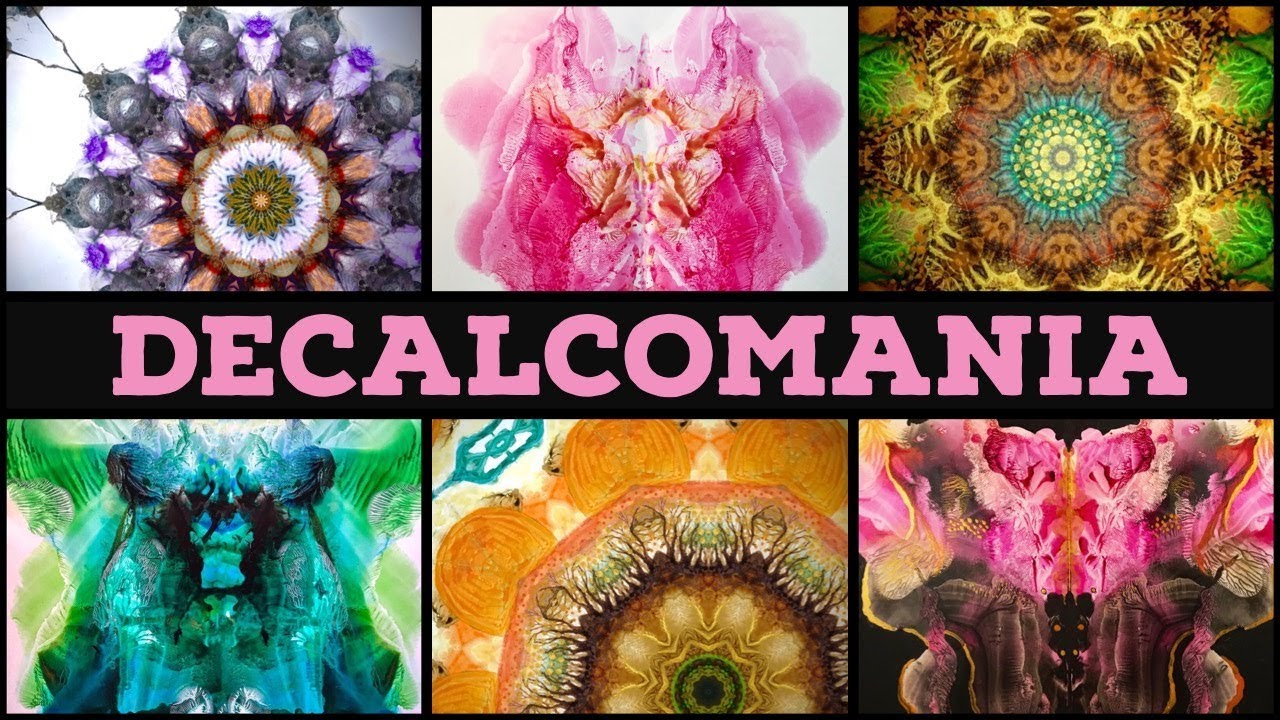 Decalcomania | Abstract art developed into paintings and Mandalas | Intuitive Art