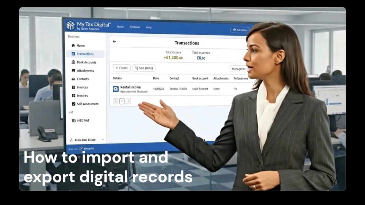 How to import and export digital records using My Tax Digital.