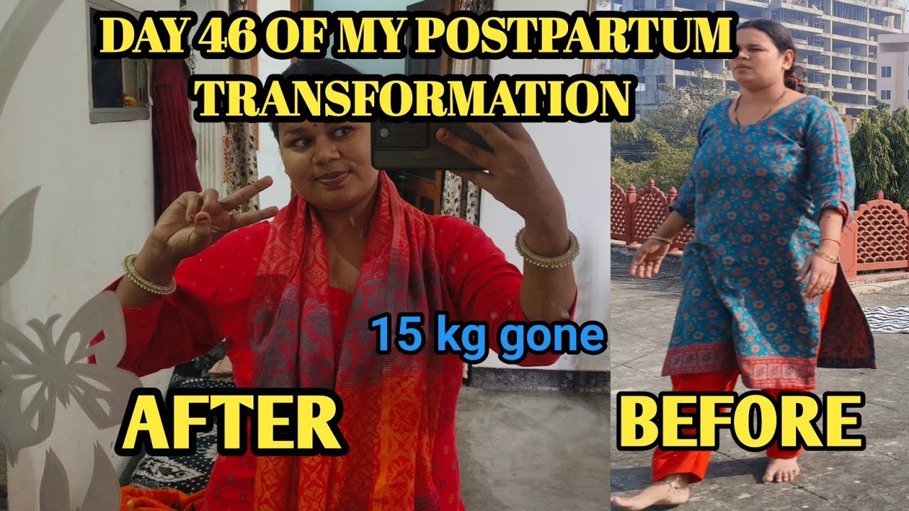 Day 46 did you notice any change | postpartum fitness| lose 15 kg in 45 days #fattofit #postpartum 