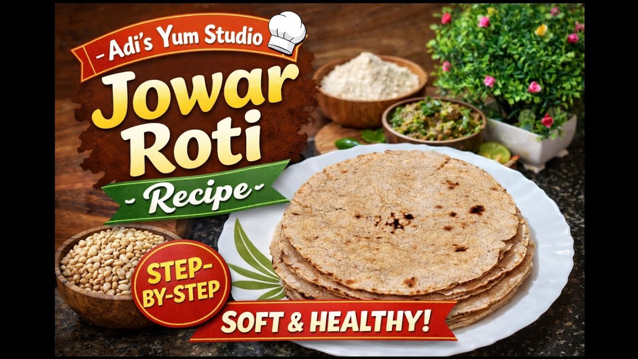 Soft Jowar Roti Recipe | Healthy Gluten Free Jowar Bhakri | Adi's Yum Studio