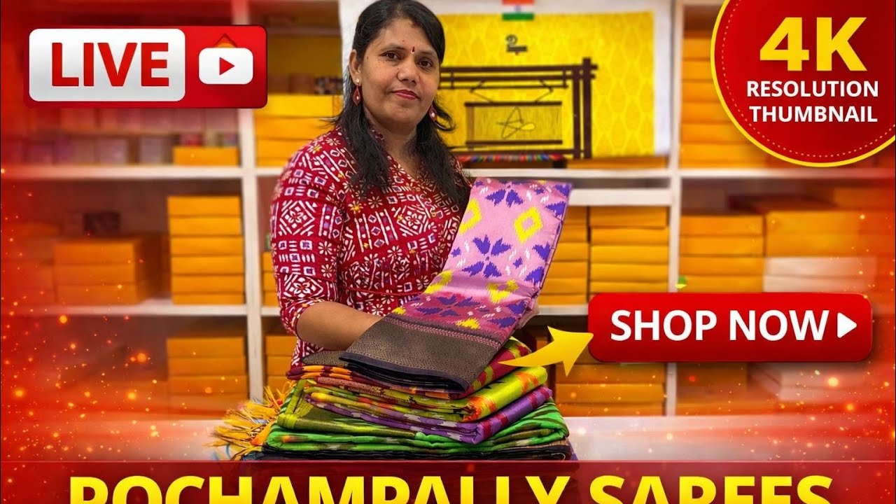 Pochampally Sarees LIVE Sale 🔴 Exclusive Designs at Best Prices
