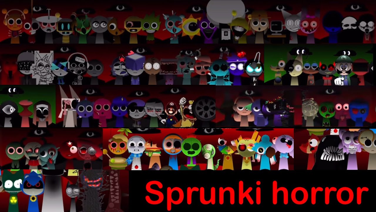 Every single￼ character ￼￼of sprunki horror