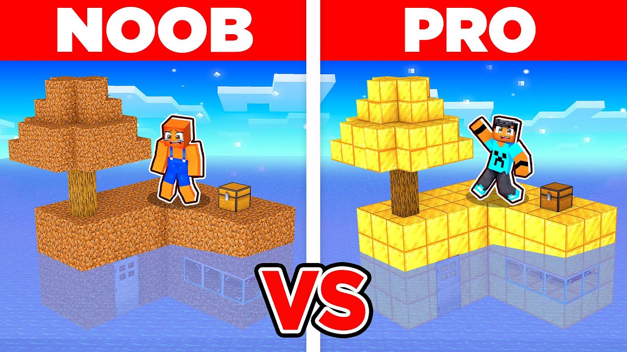 NOOB vs PRO Em um Skyblock no MAR