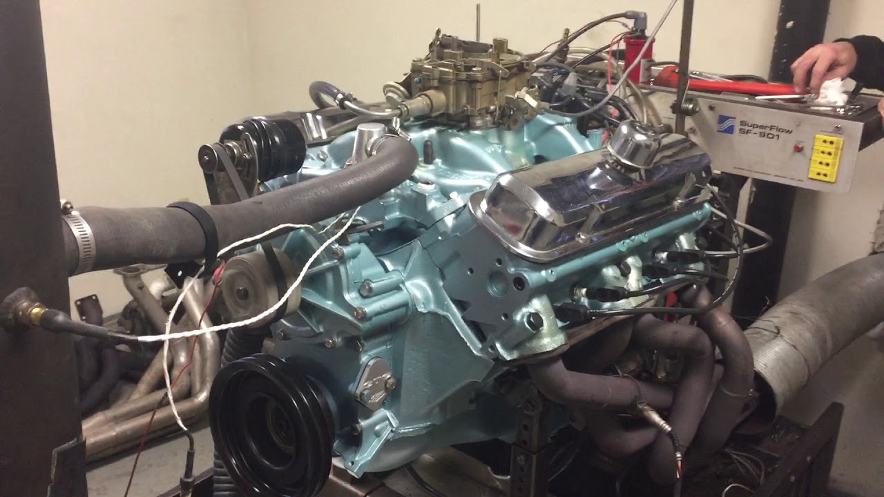 1967 Pontiac GTO 400  warming up on the dyno