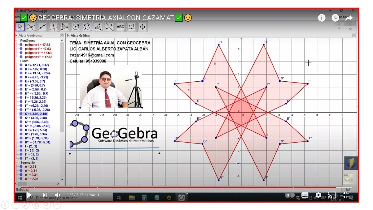Simetría axial con Geogebra