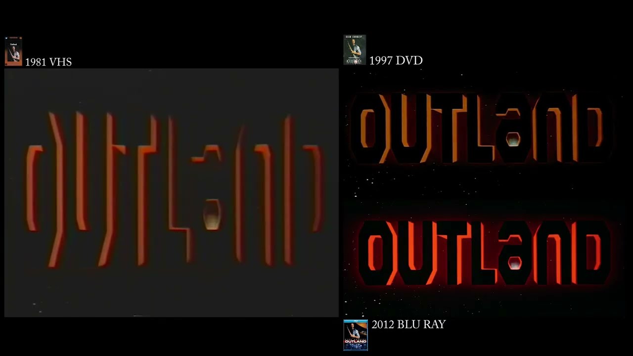 Outland (1981) Opening VHS-DVD-BLU Comparison